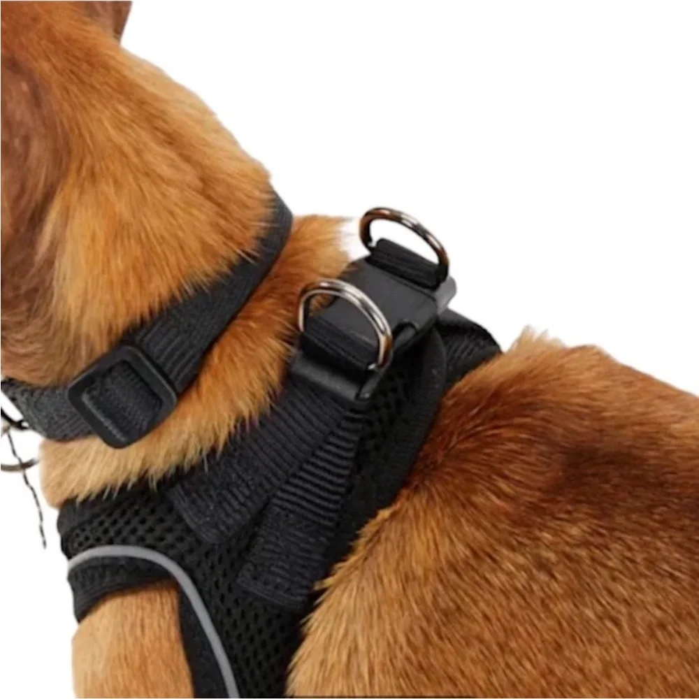 YOULY Black Reflective Mesh Dog Harness, XX-Small/X-Small